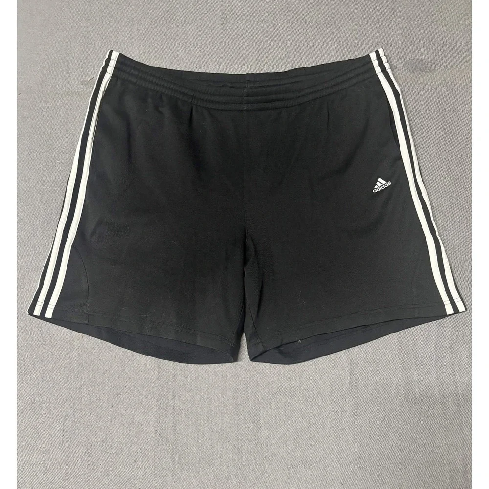 Adidas Mens Large Black 3-Stripe Soccer Shorts